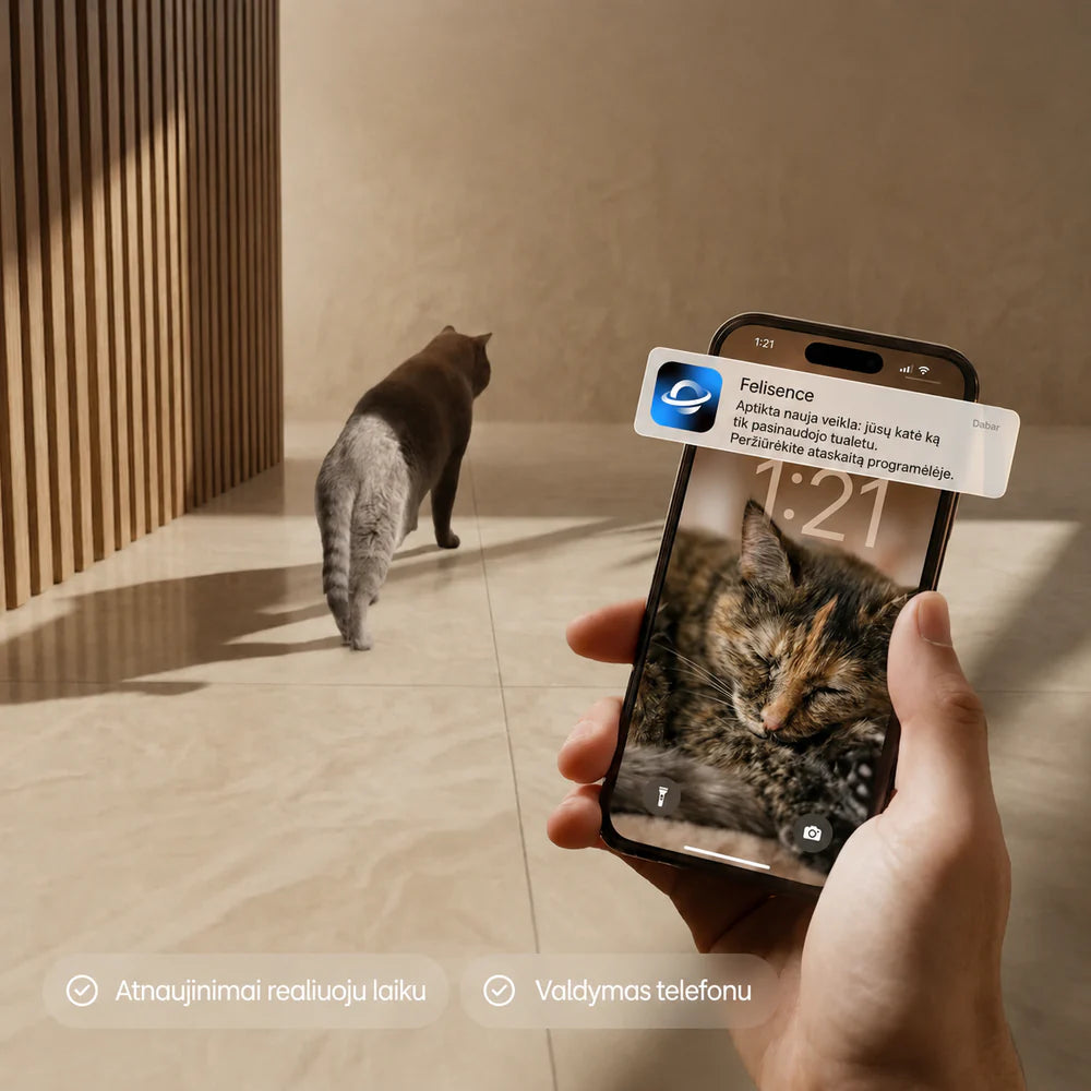 Helios - savaime išsivalantis kačių tualetas - valdomas per APP
